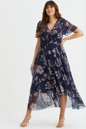 Scarlett & Jo Tilly Batique Print Angel Sleeve Sweetheart Dress54
