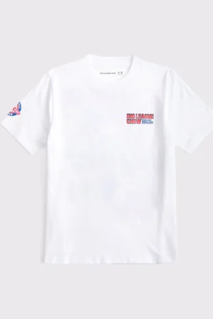 Abercrombie & Fitch Back Graphic Baseball White T-Shirt122128 cm