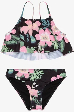Roxy Shadow Floral Print Flutter Bikini Set140146 cm