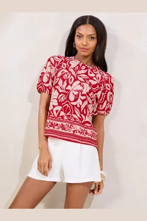 Lipsy London Printed Puff Sleeve Blouse40