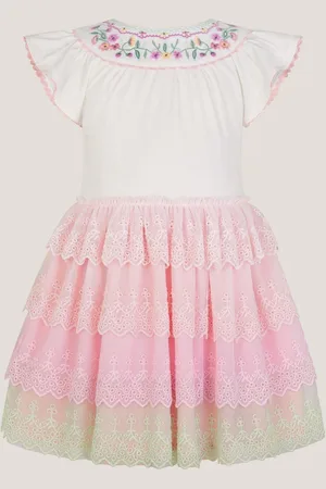 Monsoon Floral Embroidered Tiered Disco Dress98104 cm