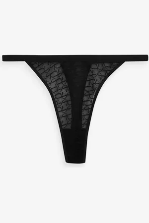 Triumph Czarne prześwitujące stringi Signature46
