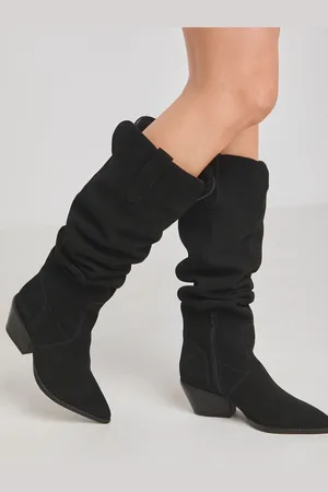 Simply Be Over The Knee Multi Wear Suede Western Boots In Wide FitEU 39.5 (UK 6)