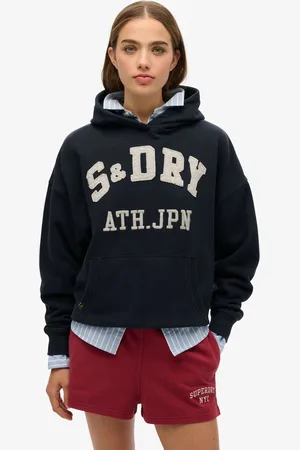 Superdry Bluza z kapturem Athletic Essentials o luźnym kroju z aplikacją, w 100% z bawełnyEU 42 (UK 14)