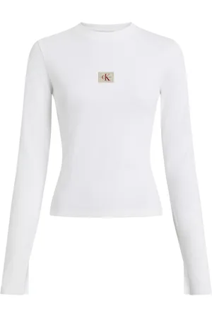 Calvin Klein Skinny Ribbed Stretch Cotton Long Sleeve TopM
