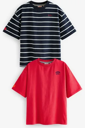 Superdry 100% Organic Cotton Stripe T-Shirt 2 Pack9 lat (134 cm)