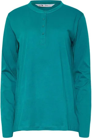 Long Tall Sally Long Sleeve Placket PJ 100% Cotton Top38-40 wysoki
