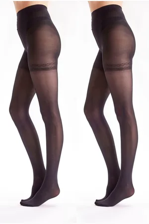 Pretty Polly 40 Denier In Shape Opaque Bodyshaper Black Tights 2 PackM-L