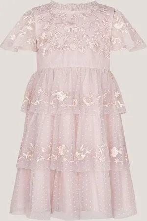 Monsoon Sophie Embroidered Polka Dot Tulle Dress128134 cm