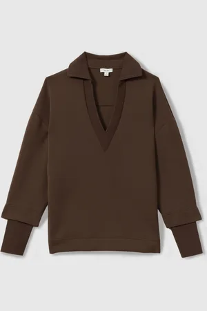 Reiss Bernie Relaxed Open-Collar JumperL
