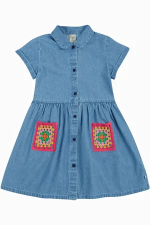 Frugi Blue Kimberley 100% Organic Cotton Shirt Dress134140 cm