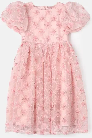 Angel & Rocket Ines Purple Embellished Puff Sleeve Dress4 lat (104 cm)
