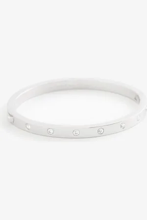 Kate Spade Silver Tone Metal Stone Hinged BraceletJeden