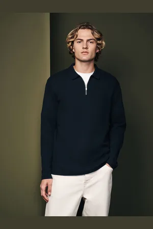 Next Long Sleeve Waffle Textured 100% Cotton Polo Shirt3XL