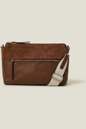Accessorize Leather Webbing Strap Cross-Body BagJeden