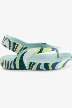FitFlop Kids Blue Iqushion Toddler Swirly Ergonomic Flip FlopsEU 22.5 (UK 6)