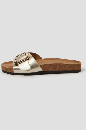 Monsoon Cecil Metallic Leather Slide Sandalseu38
