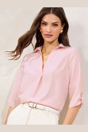 Lipsy London V-Neck 3/4 Sleeve Collared Blouse40