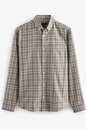 Next 100% Cotton Signature Brushed Flannel Check Long Sleeve Oxford Shirt5XL