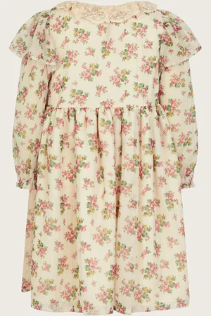 Monsoon Long Sleeve Floral Sparkle Dress10 lat (140 cm)