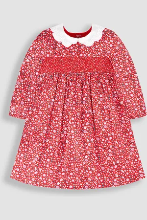JoJo Maman Bébé Winter Blossom Smocked Party Dress2