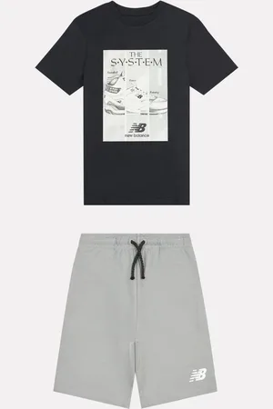 New Balance Kids The System Graphic 100% Cotton T-Shirt And Shorts Set152158 cm