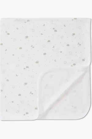 Mori Baby Organic Cotton and Bamboo Jersey White BlanketJeden