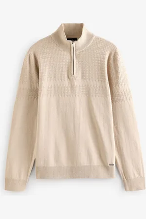 Threadbare Sweter dzianinowy z ozdobnym przeszyciem i krótkim zamkiemM