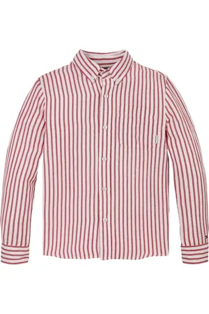 Tommy Hilfiger Linen Blend Stripe Long Sleeve Shirt122128 cm