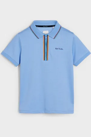 Paul Smith Boys Short Sleeve Artist 100% Cotton Quarter Zip Polo Shirt3