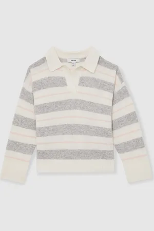 Reiss Eden Wool-Blend Striped Collared Jumper With Cashmere6