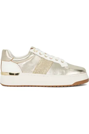 Dune Emeelia Gold Clip Lace Up Sport Trainerseu39