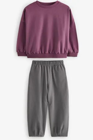 Next Oversized 100% Cotton Sweat and Check Barrel Leg Joggers Set (3-16yrs)16 lat (176 cm)