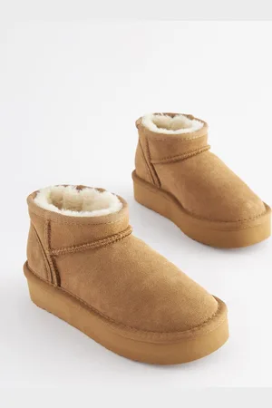 Next Suede Faux Fur Lined Pull On Ankle BootsEU 26.5 (UK 9)