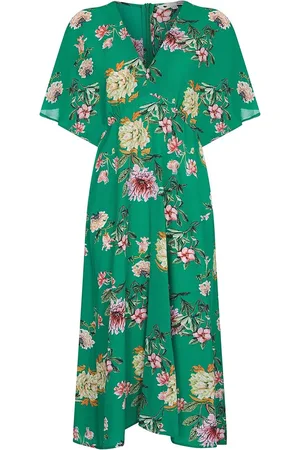 Yumi Crane Print Kimono Midi Dress36