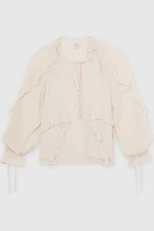 Reiss Zaria Ruffle Trim Tie Neck Top38
