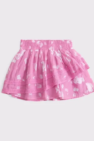 Abercrombie & Fitch Woven Lace Trim Mini Pink Skirt158164 cm