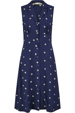 Yumi Daisy Print Sleeveless Shirt Dress40