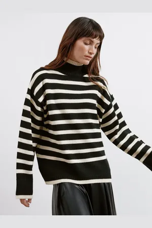 Albaray Sweter ze wzorem w paski i golfem36
