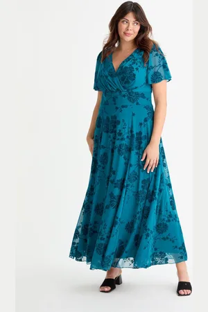 Scarlett & Jo Isabelle Chinoise Flock Angel Sleeve Maxi Dress44