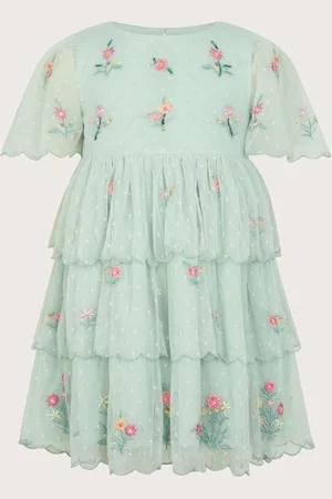 Monsoon Floral Embroidered Tiered Tulle Dress4 lat (104 cm)
