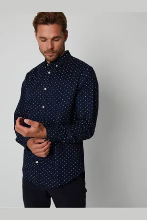 Threadbare Koszula z długim rękawem, geometrycznym nadrukiem i stretchem L