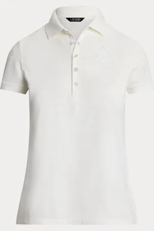 Ralph Lauren Kiewick Embroidered Logo White Polo ShirtM