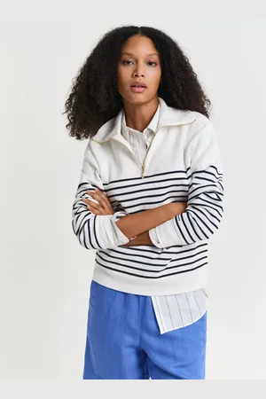GANT Breton Ribbed Half Zip SweatshirtS