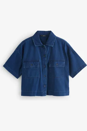 Next Lightweight Boxy 100% Cotton Denim Shirt48