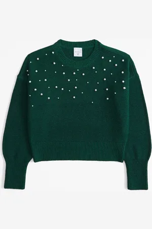 Abercrombie & Fitch Ballon Sleeve Knitted Jumper With Diamante Detail13