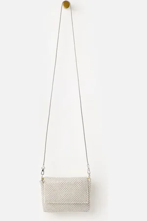 Oliver Bonas Jodie Gem and Pearl Chain Mail Clutch BagJeden