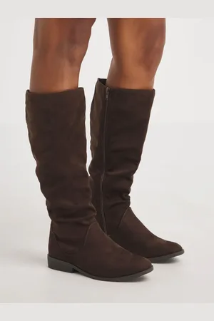 JD Williams Microsuede Ruched Boots in Extra Wide Fit Super Curvy CalfEU 41 (UK 7)