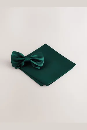 Next Silk Bow Tie With Pocket SquareJeden