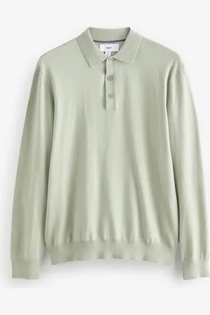 Next Knitted Long Sleeve Polo ShirtL Reg